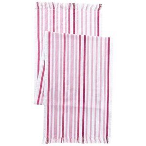 Saro LifeStyle Striped Design Fringed Runner, Sorbet, 16x72